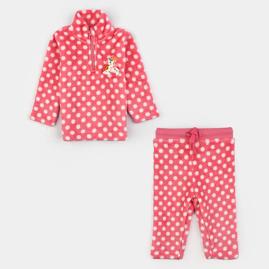 Infant Girls Sherpa Suit - Pink