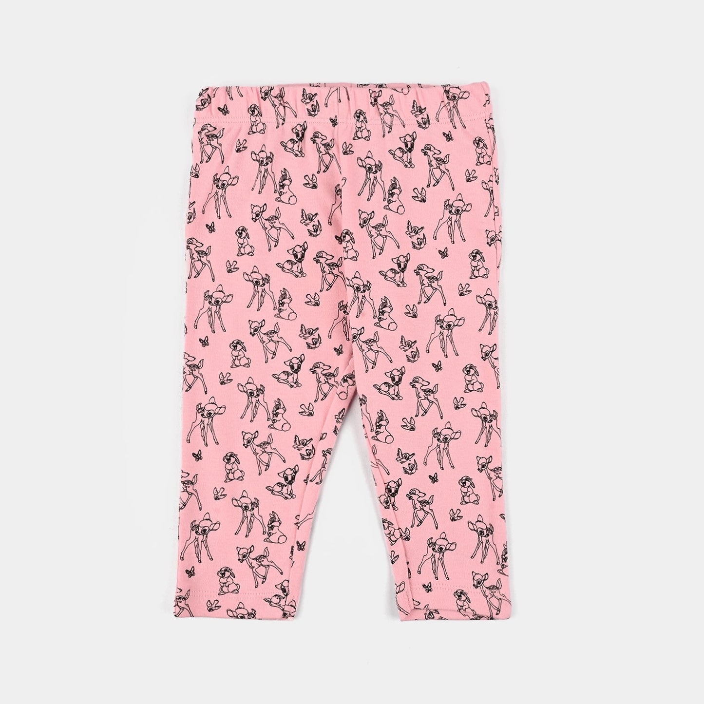 Infant Girls Cotton Interlock Pyjama Pack of 3 - Bambi Print - Pink & White