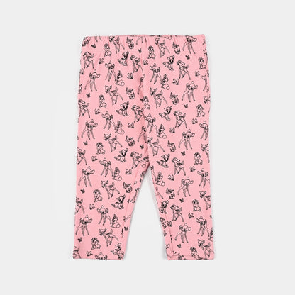 Infant Girls Cotton Interlock Pyjama Pack of 3 - Bambi Print - Pink & White
